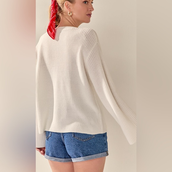 ❤️LAST1️⃣❤️New Francesca’s USA Stitch Oversized Pullover Graphic Sweater - Picture 3 of 5